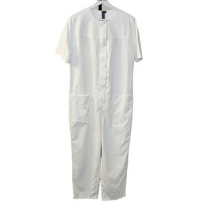 Sweaty Betty Womens Agile  Boilersuit Size Medium White Jumpsuit Short Sleeve